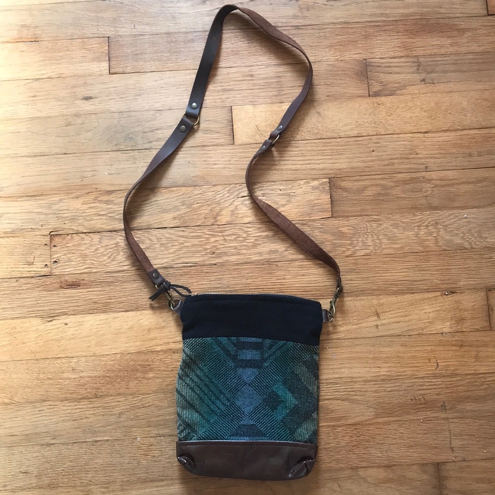 Nan Made wool and leather mini crossbody bag
